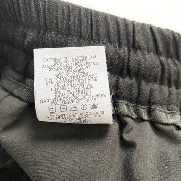 FRANK AND OAK BLACK WOOL BLEND ALICE STRAIGHT ELASTIC WAIST PULL ON PANTS - 6 - Picture 8 of 8